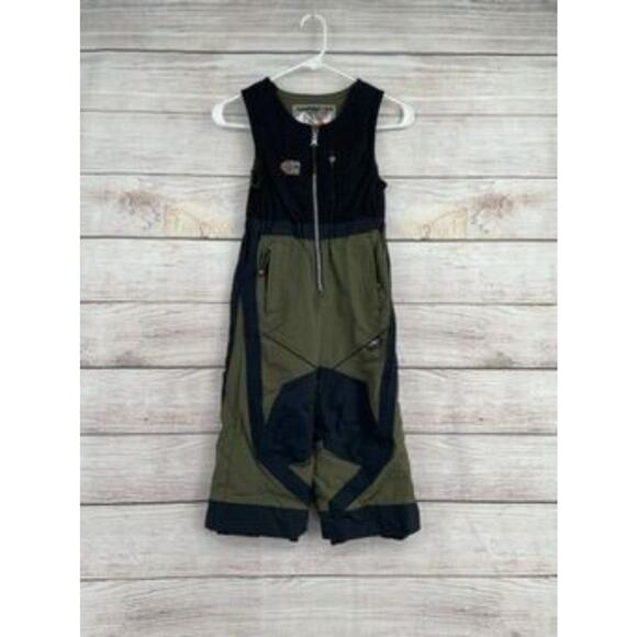 Obermeyer Extreme Explorer Snow Bib Kids Preschool 4 Green Black‎ - Picture 1 of 10